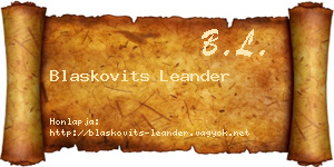 Blaskovits Leander névjegykártya