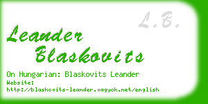 leander blaskovits business card
